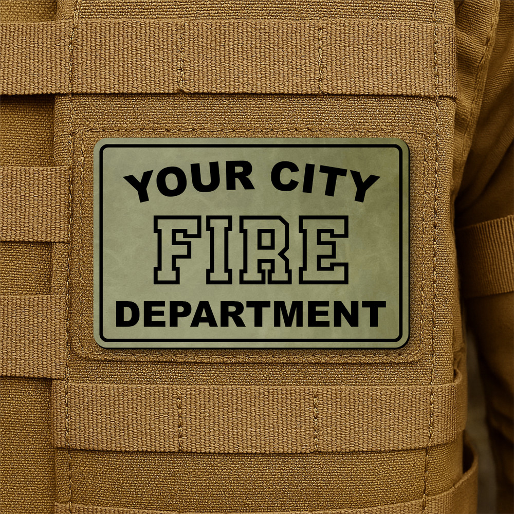 Custom Fire Department Patch 2" x 3" Hook & Loop, Firefighter Medic EMT