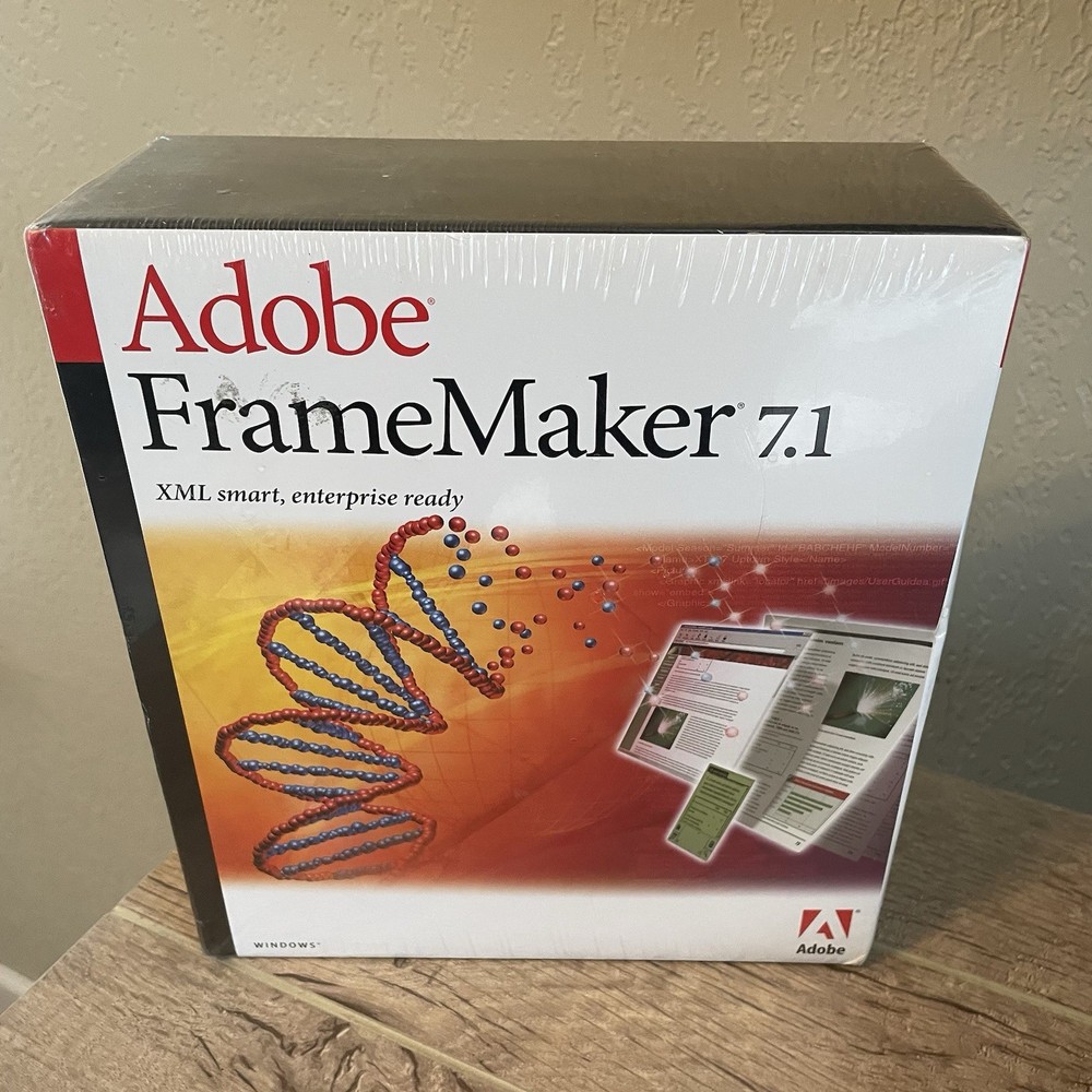 Adobe FrameMaker 7.1 for Windows SEALED Frame Maker XML SGML DTP  Software 7 7.0