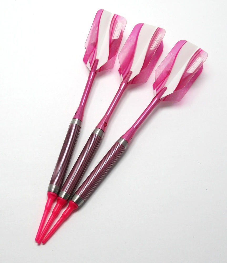 Pink Micro Edge 18g Soft Tip Darts - 90% Tungsten with Extras + Tracking