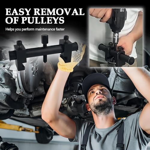 Pulley Puller Tool with 17mm Hexagonal Wrench,Crankshaft Pulley Removal Tool