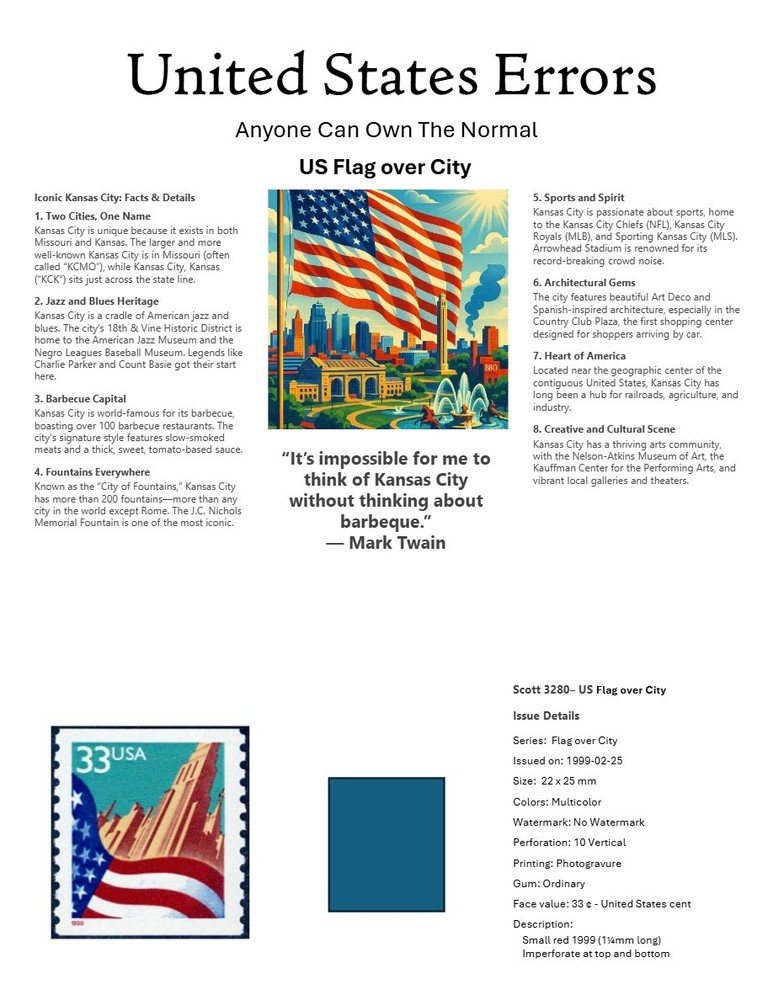 Centsational Custom Presentation Panel For Error SN 3280 - 8.5” X 11”