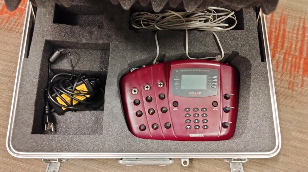 Comrex Vector POTS codec, AUDIO OVER TELE MIXER, plus power supply, and case.
