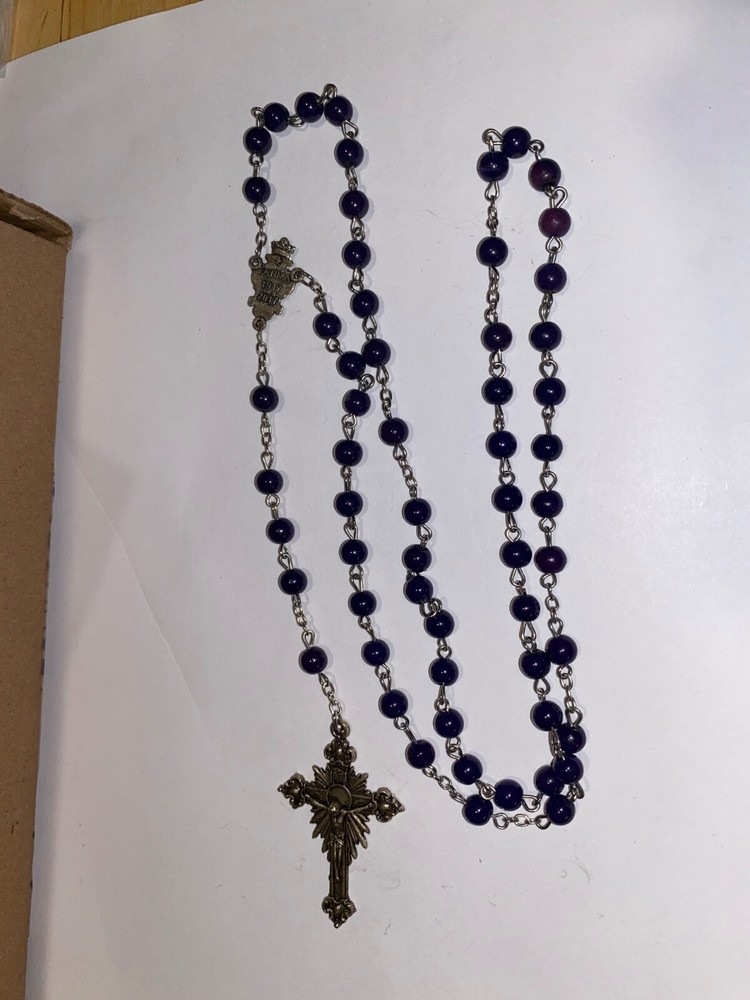 Vintage Catholic Rosary - 1917-2017 “FATIMA ANNIVERSARY” -  Lavender Round Beads
