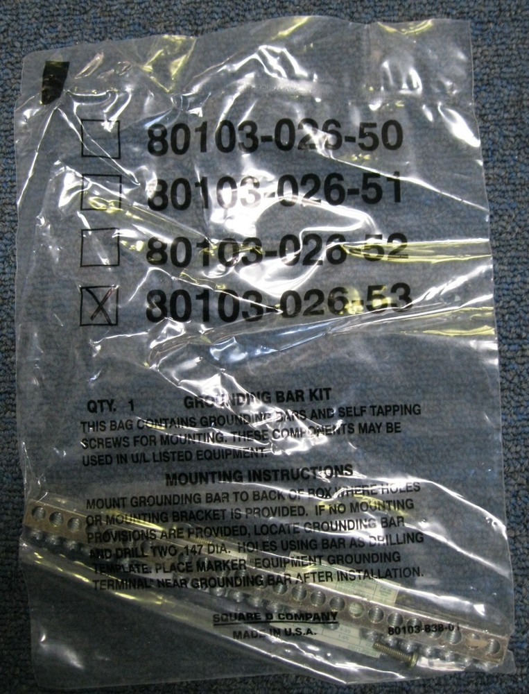 Square D 80103-026-53 Grounding Kit