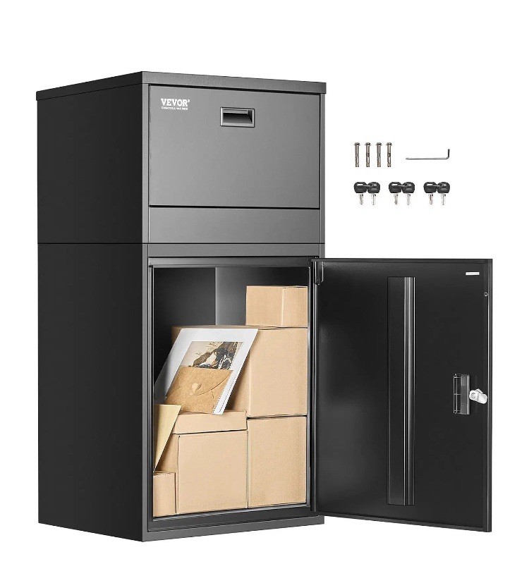 Parcel Mailbox Package Delivery Boxes for Outside 38.6 in Anti-Theft Lockable