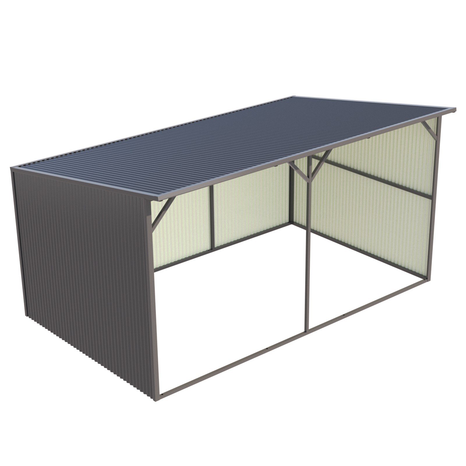 20'x12' Galvanized Metal Shed Livestock Shelter Farm Animal Shelter Goat CowShed