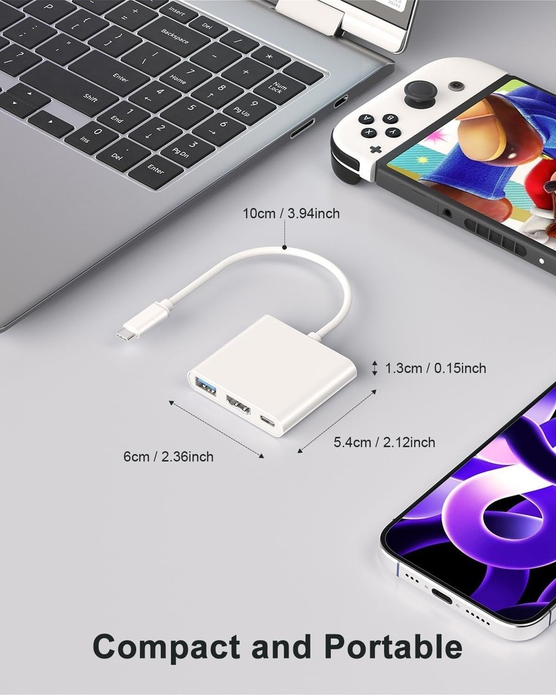 type C to HDMI Adapte,to TV/Projector/Monito