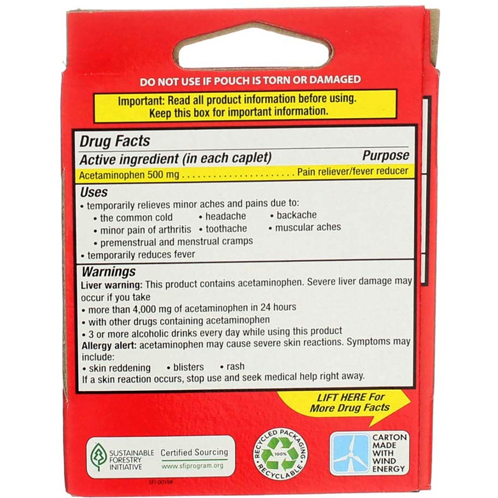 2 Pack Tylenol Extra Strength Acetaminophen Caplets, 500 mg, 2 Ct