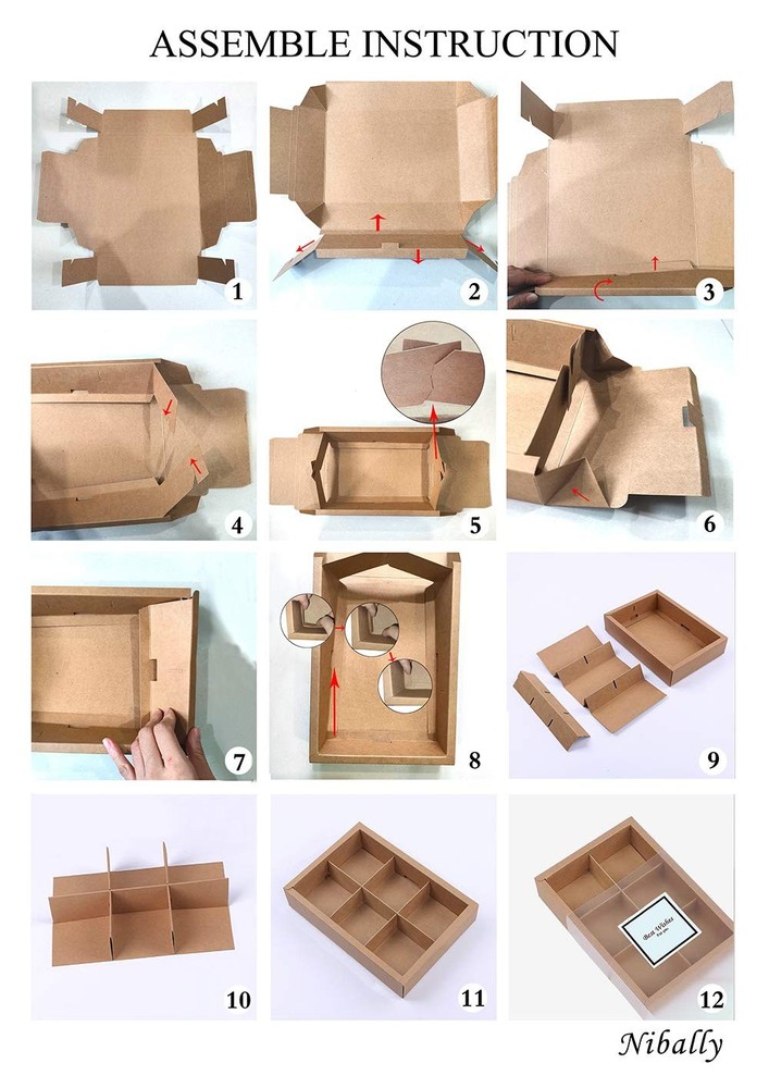 12 Packs Cupcake Boxesbrown Kraft Treats Gift Boxes With Inserts And Display Win