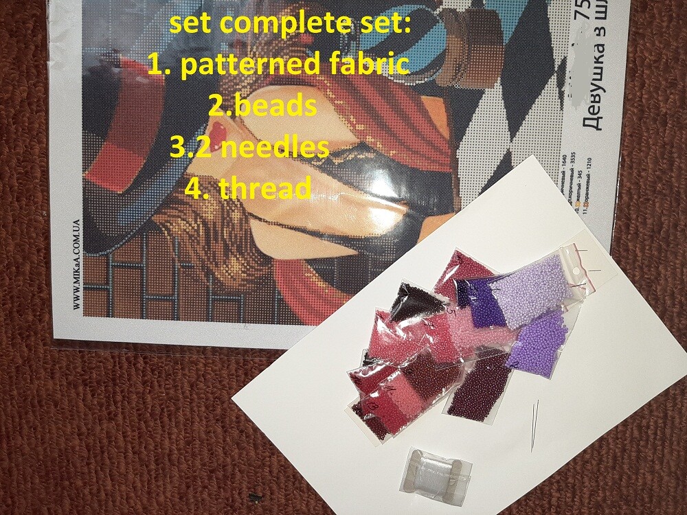 HOT DIY Bead Embroidery Kit Needlepoint Beading Beadwork girl
