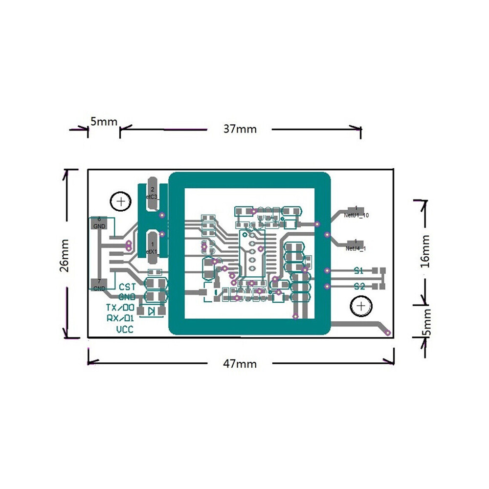 IC + EM/ID dual frequency DC5V WG26/34 Serial Port UART RFID Reader Module