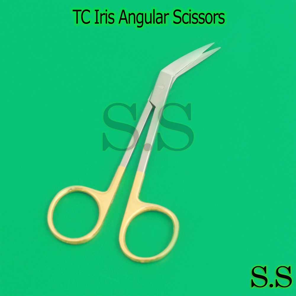 T/C Iris Angular Scissors 4.5" Surgical Dental New