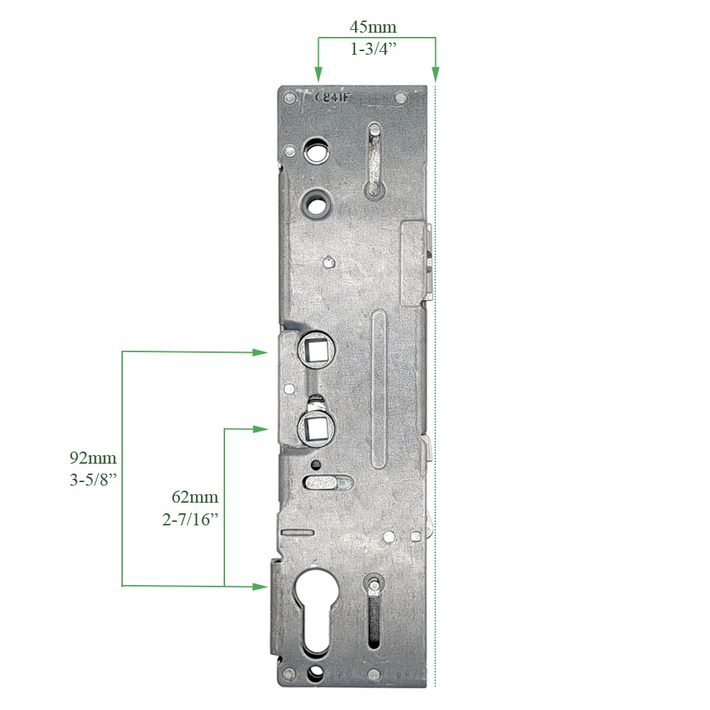 Lockmaster 304 Active Double Spindle 45/92+62 Multipoint Lock Case - Hookbolt