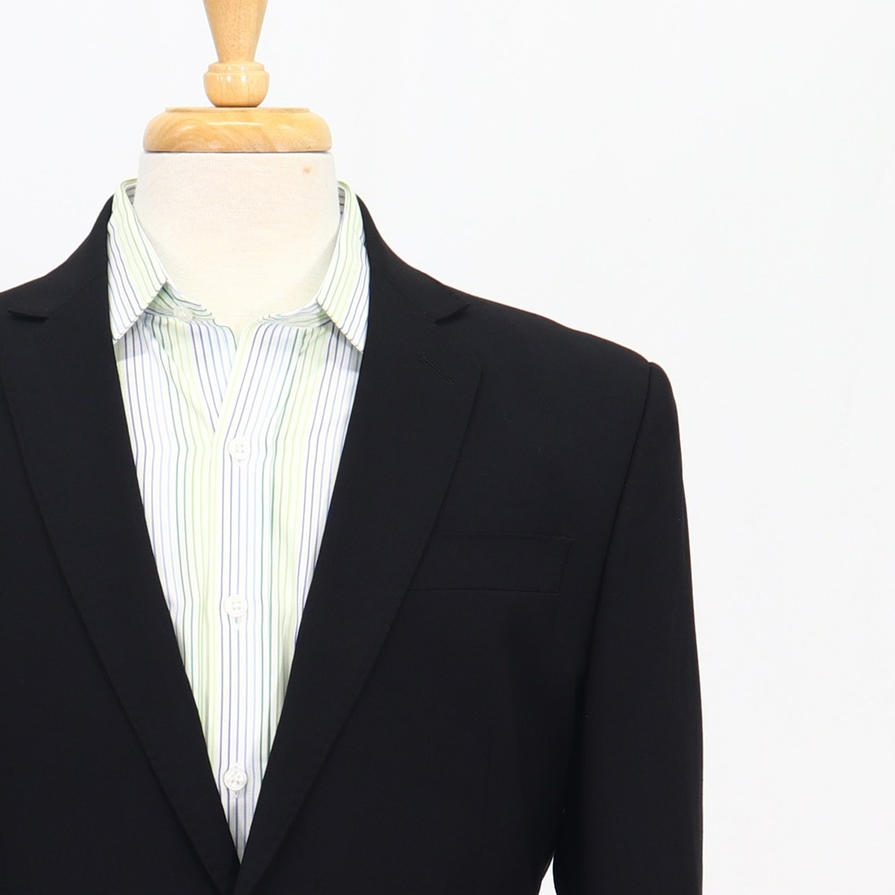 Roberto Cavalli 42R Black Sport Coat Blazer Jacket Solid 2-Button Wool