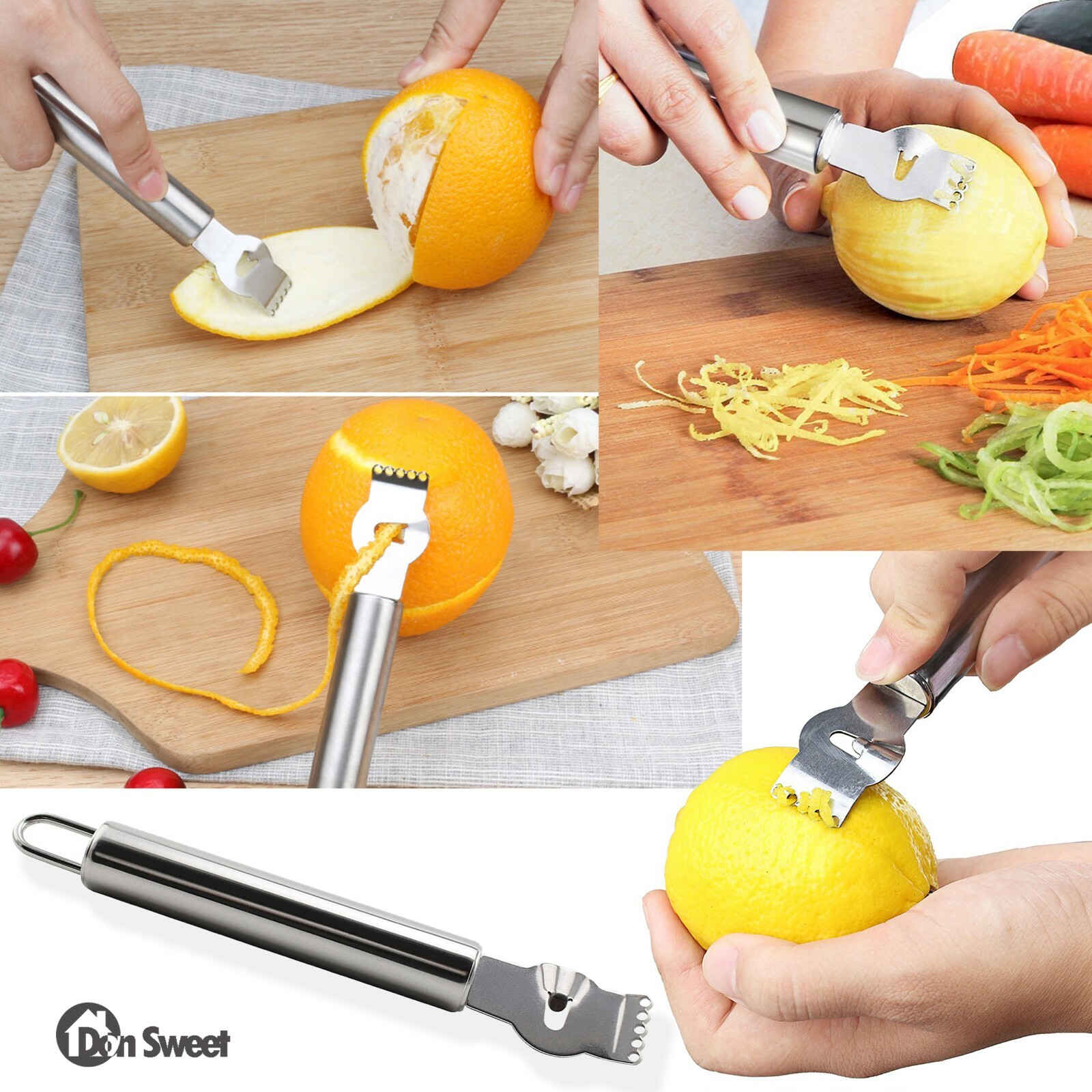 2 in 1 Lemon Lime Squeezer, Manual Citrus Juicer Hand Press + Heavy-duty Zester