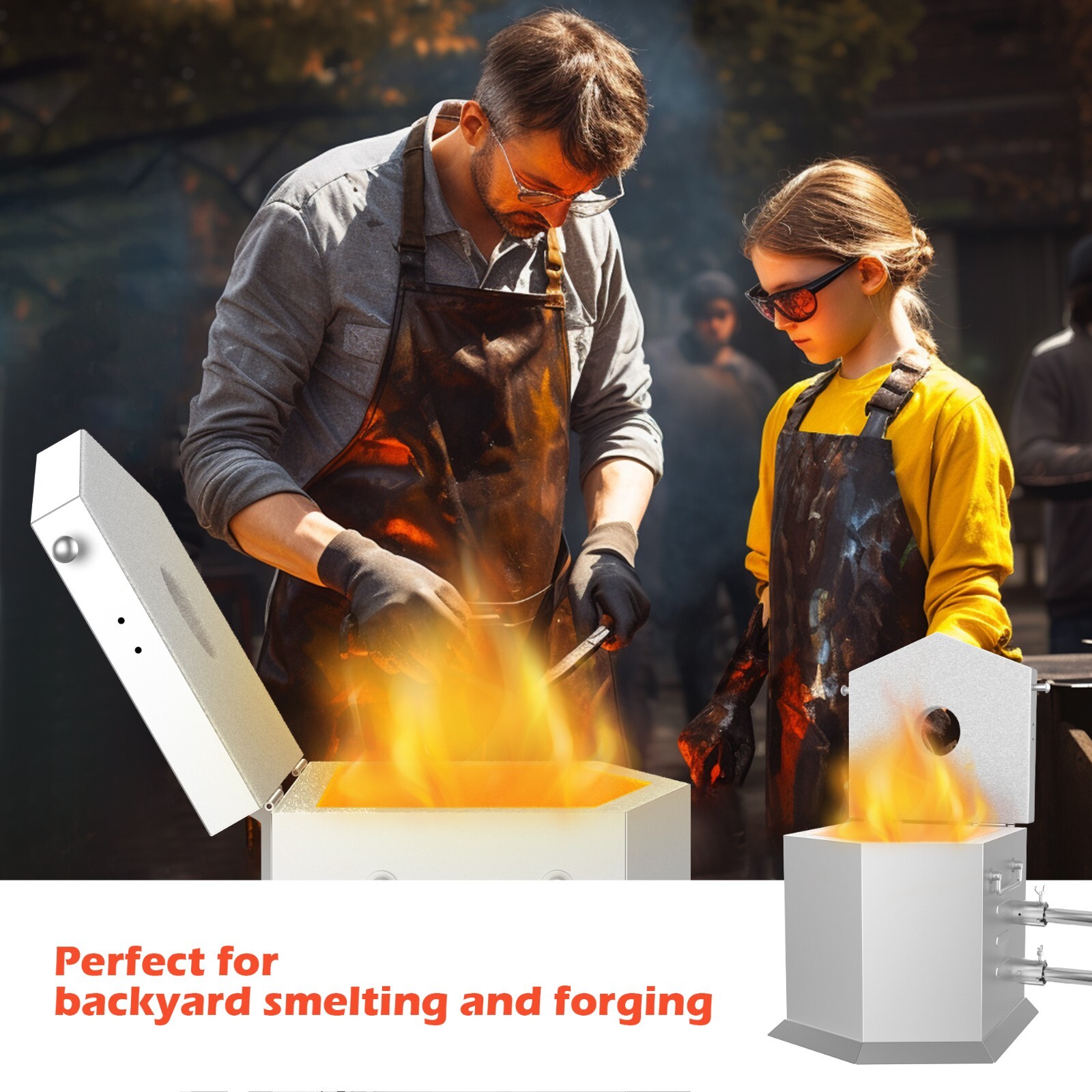 25KG Propane Furnace Kit w/ 2 Crucible Tongs,Smelting Gold Metal Recycle 2700℉