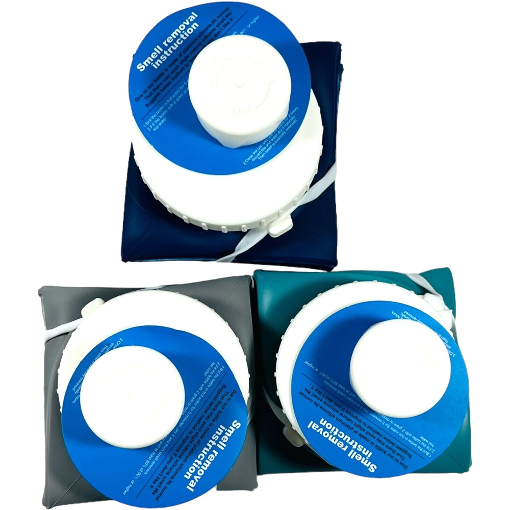 Water Bottle Collapsible Silicone Folding 600ml - 3 Pack - NEW