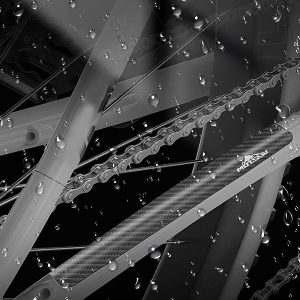 Rust Resistant Bicycle For Chainstay Frame Protector Carbon Fiber Texture