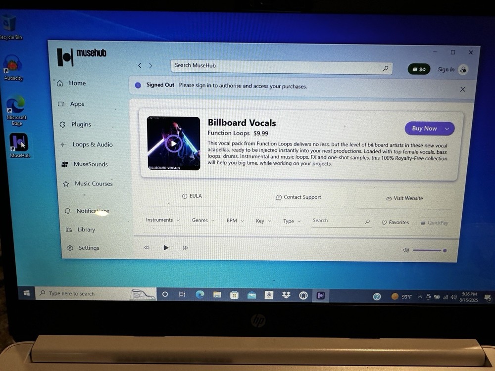 Audacity Pro 3 Audio Music Studio + Muse Hub + 100 VST - Windows Mac Linux-CD