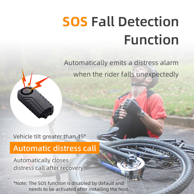 Bike Alarm, Remote Control, 113 dB, Loud, Adjustable Sensitivity, for Rolling