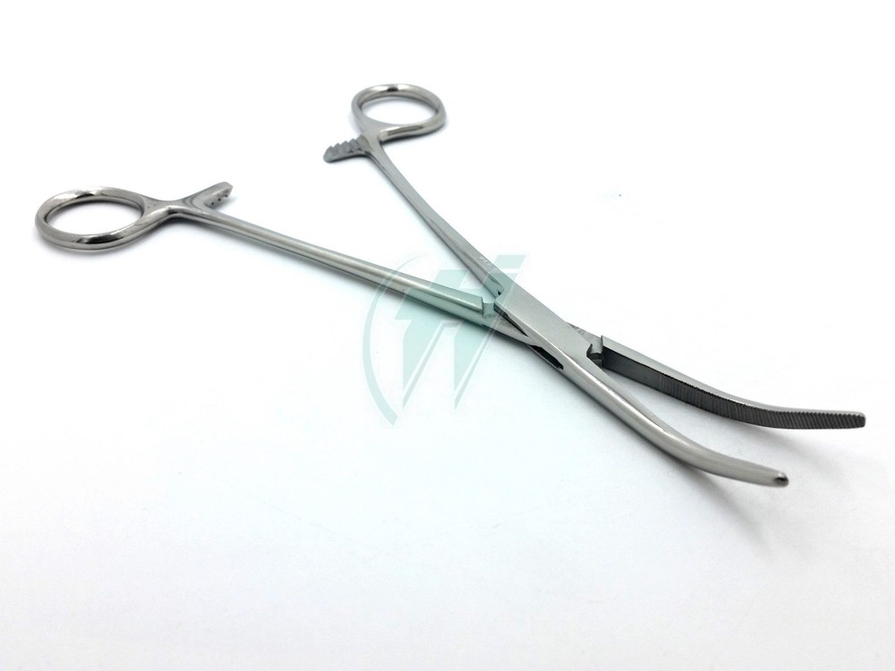 KELLY HEMOSTAT LOCKING FORCEPS 8" CURVED TIP SURGICAL INSTRUMENTS