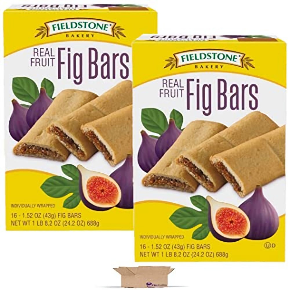 Fig Bars Individually Wrapped, Value Pack Bundle | 1.52 Oz | Box of 16 | Pack