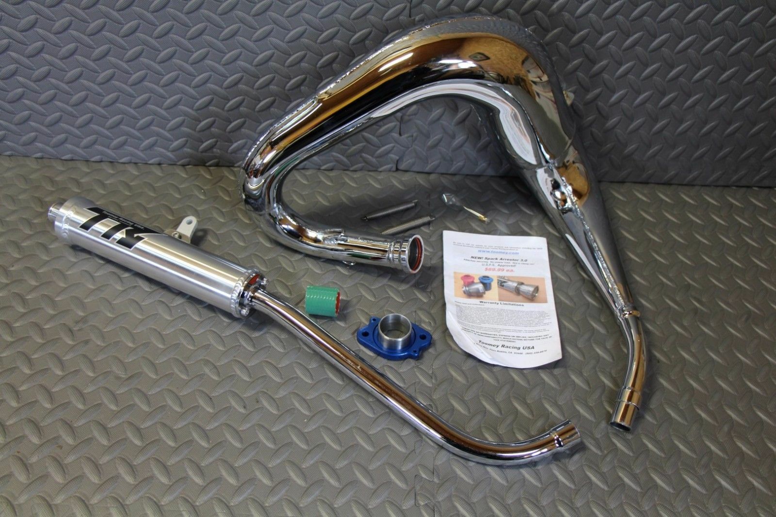 TOOMEY B1 Yamaha Blaster aftermarket exhaust pipe + silencer CHROME PLATED