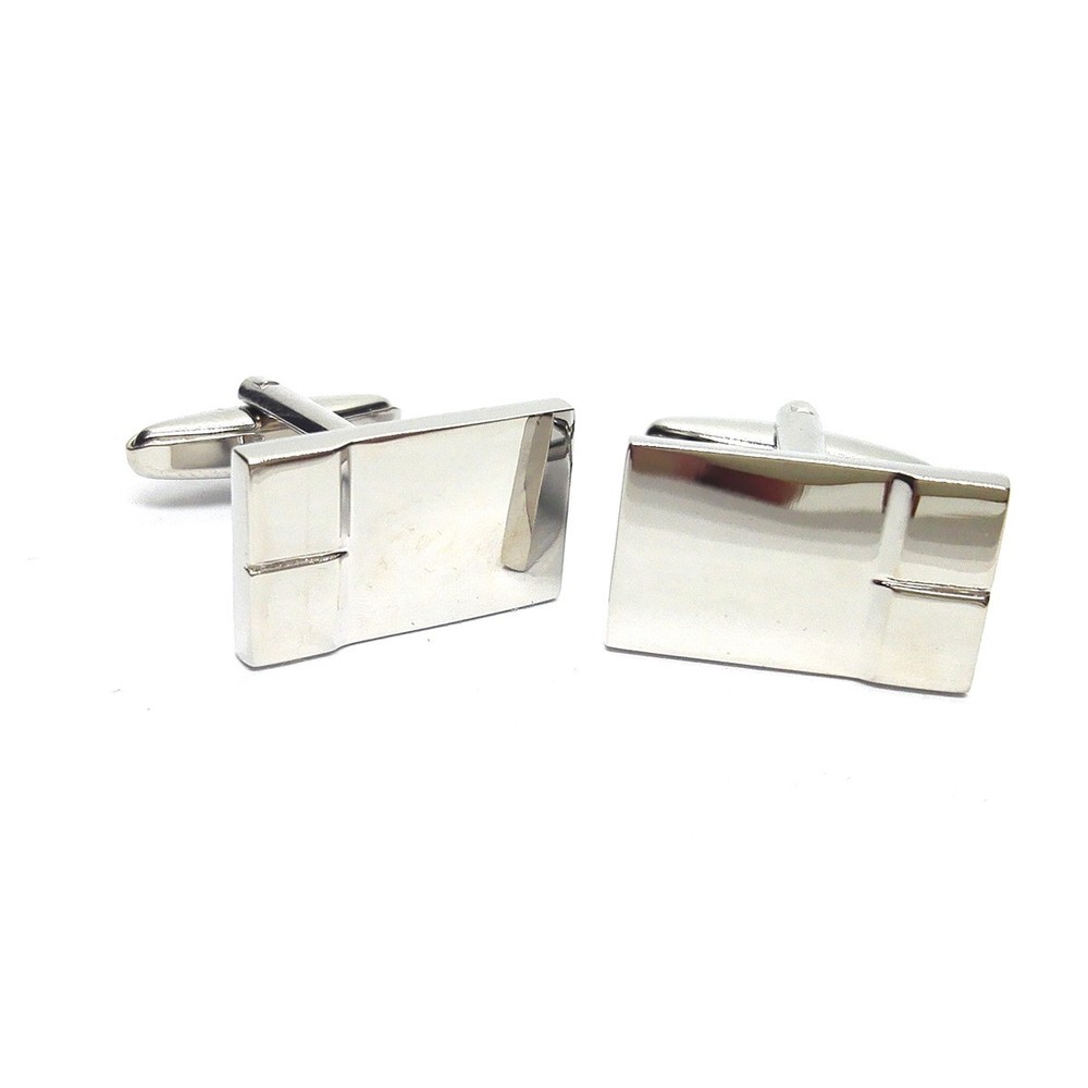 Silver Rhodium Scroll ended Cufflinks Presented in a Box X2PSF129