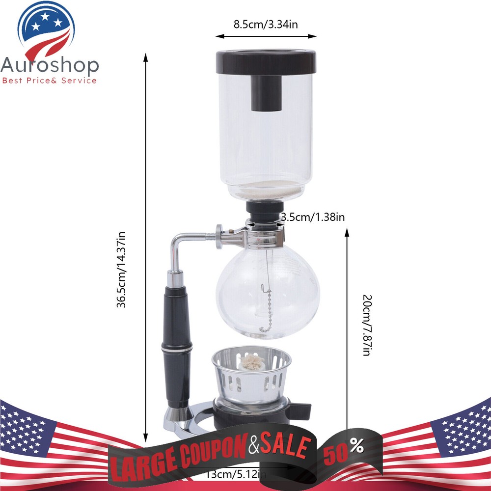 3 Cups Capacity Coffee Syphon Tabletop Siphon Coffee Maker Coffee Syphon Making