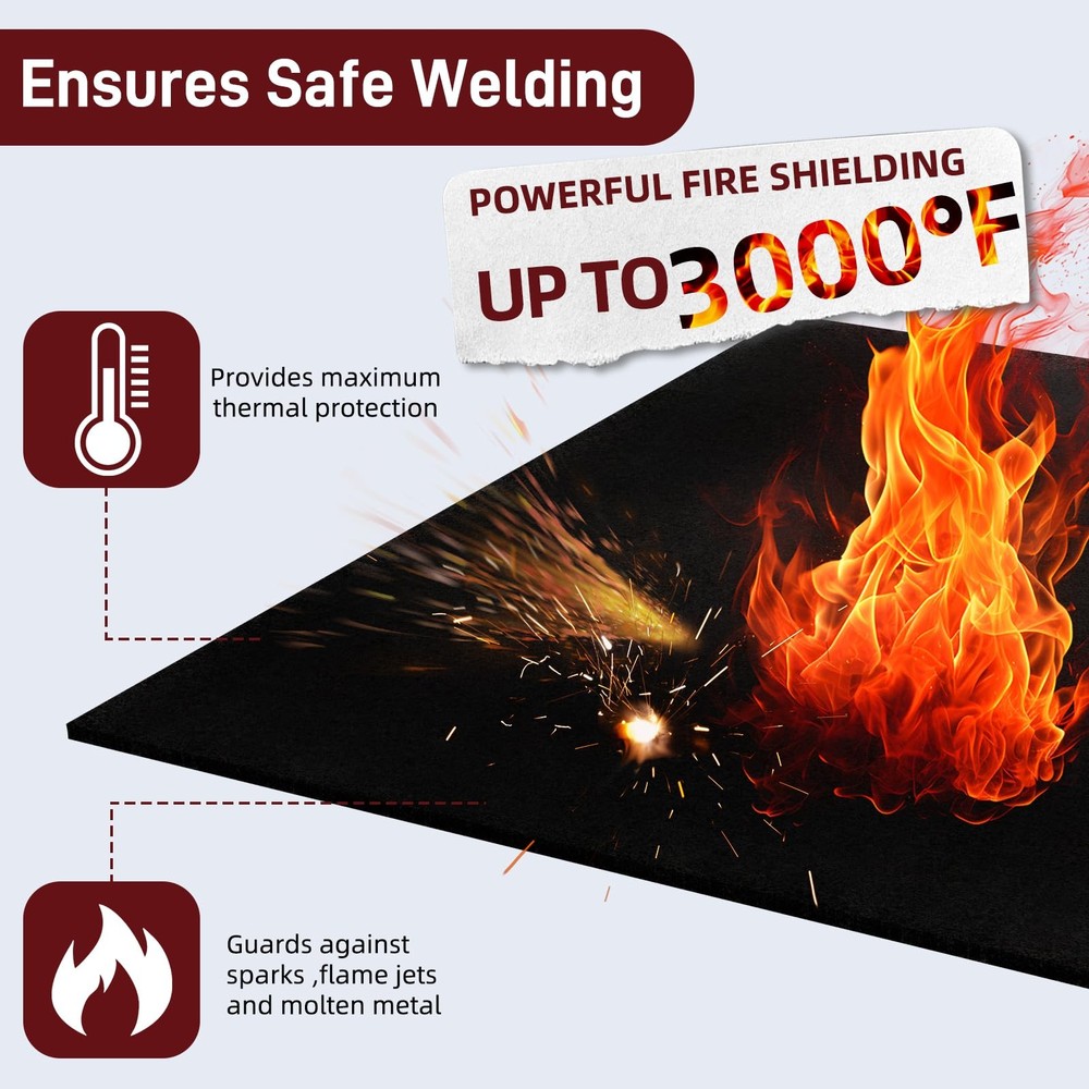 2 Pack 11x14 Inch Welding Blanket Fireproof Welding Pad, 5mm Thickened Fire R...