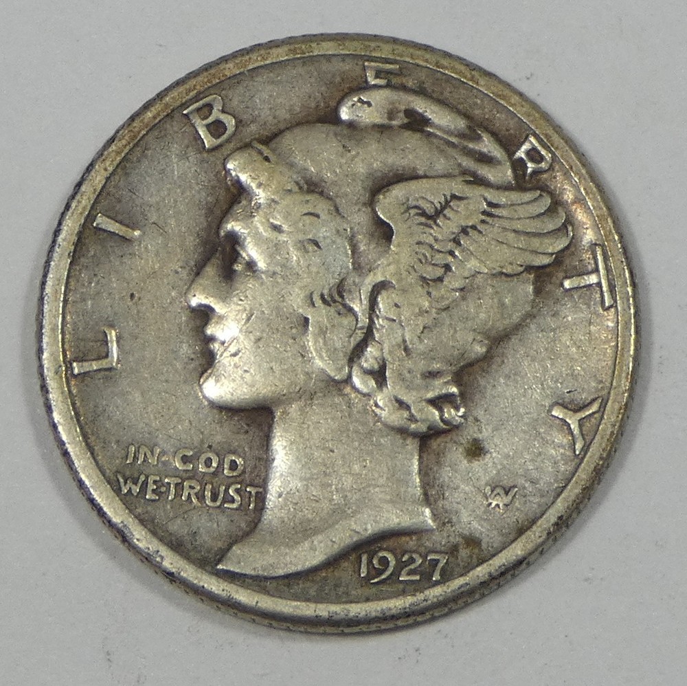 1927-D Mercury Dime EXTRA FINE Silver 10c