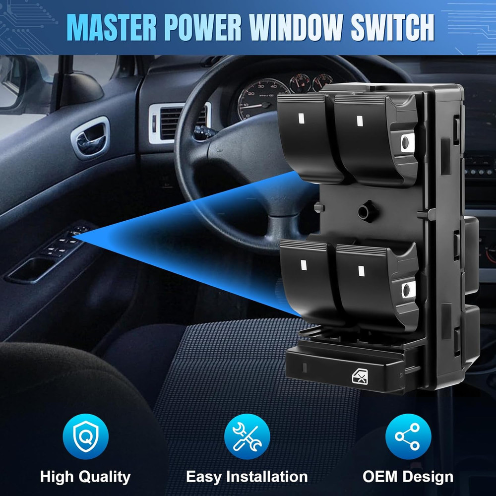 2007-2016 for GMC Acadia Driver Side Master Power Window Switch 20945224 – Compa