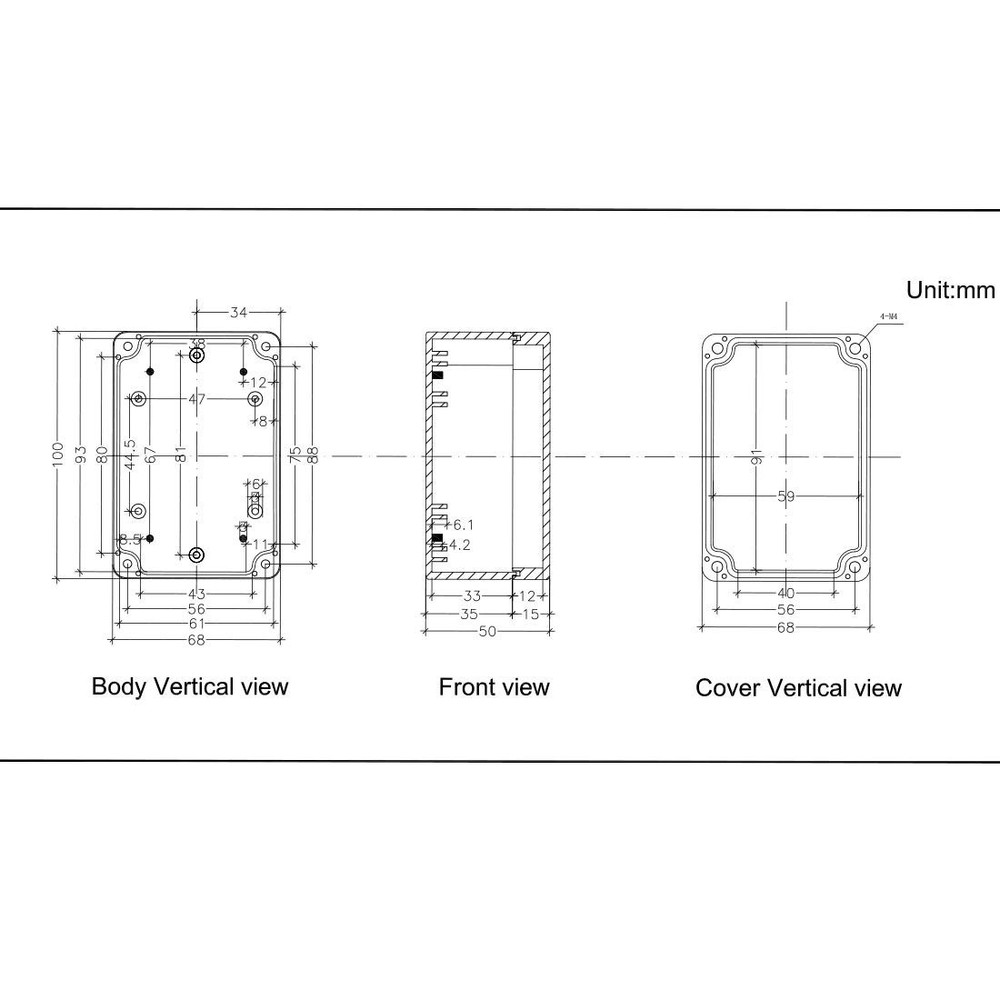 Versatile Pack of 2 Black Junction Boxes - Weatherproof ABS Project Enclosures