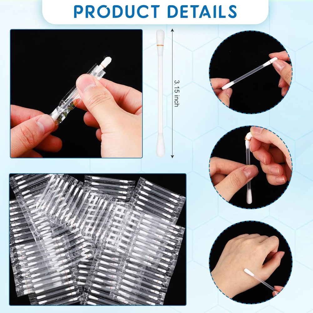 Hoolerry 200 Pcs Piercing Aftercare Swabs Disposable Individually Packaged...