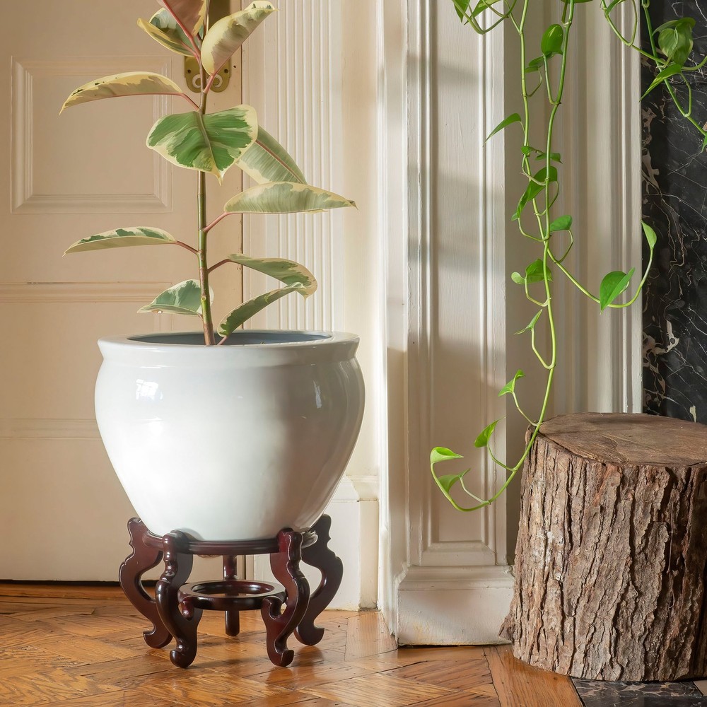 16" White Porcelain Fishbowl