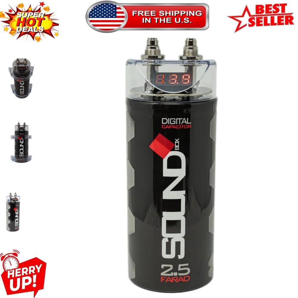 2.5 Farad Digital Audio Capacitor - Compact & Lightweight, 2500 Watts Power