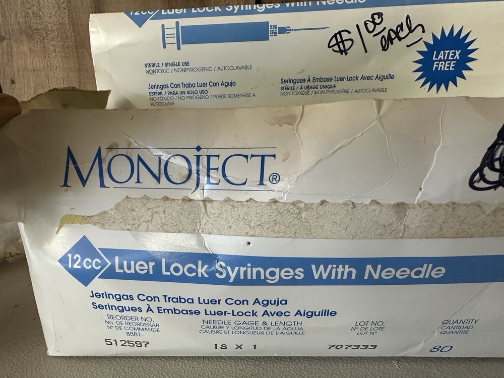12 CC Luer Lock Syringes W/needles