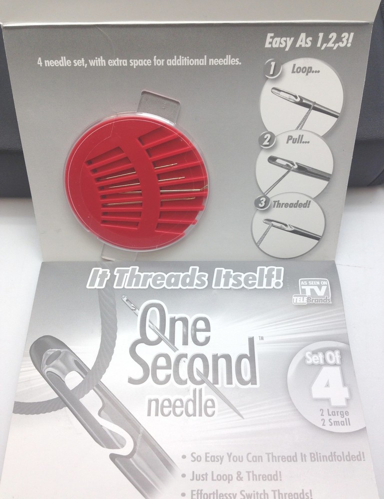 One Second Needle 8 Set Self Threading 100Pc Kit Sew Button Patch Sewing Kit