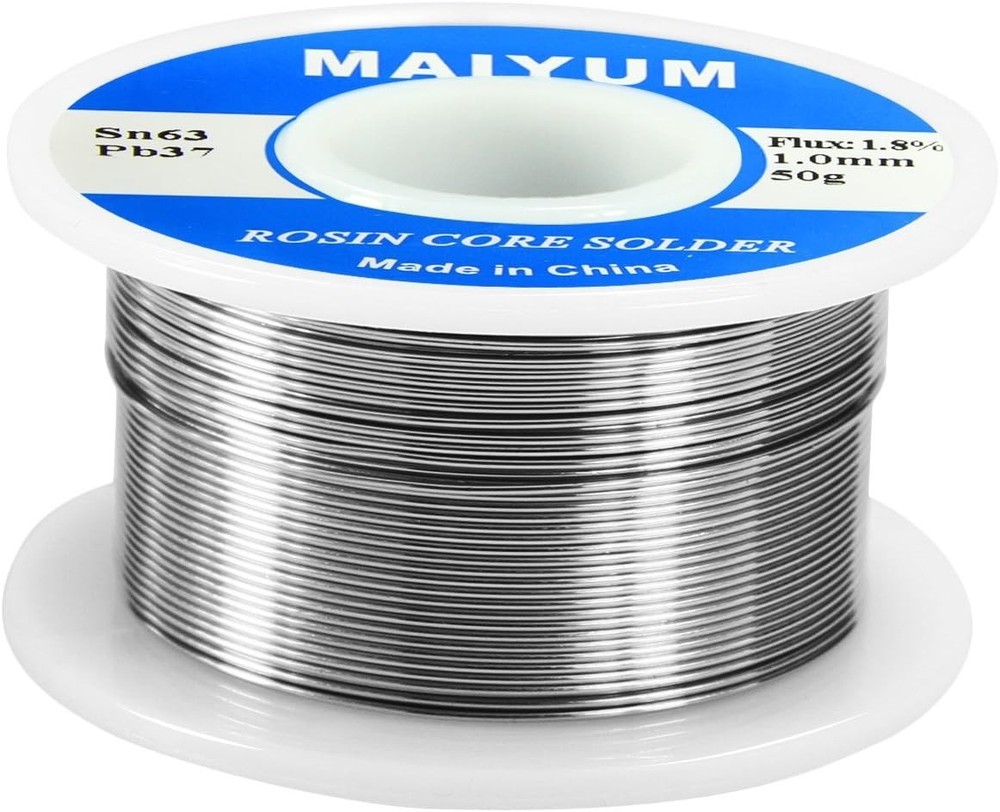 Compact 50g 1.0mm Tin Lead Rosin Core Solder Wire for DIY Electronics Projects