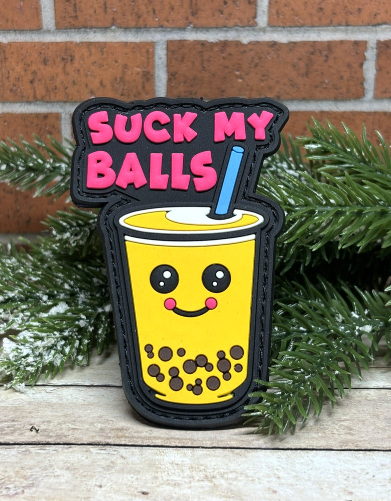 Tactical PVC Patch- Morale Patch - Suck My Balls Boba Patch - Funny Boba Tea