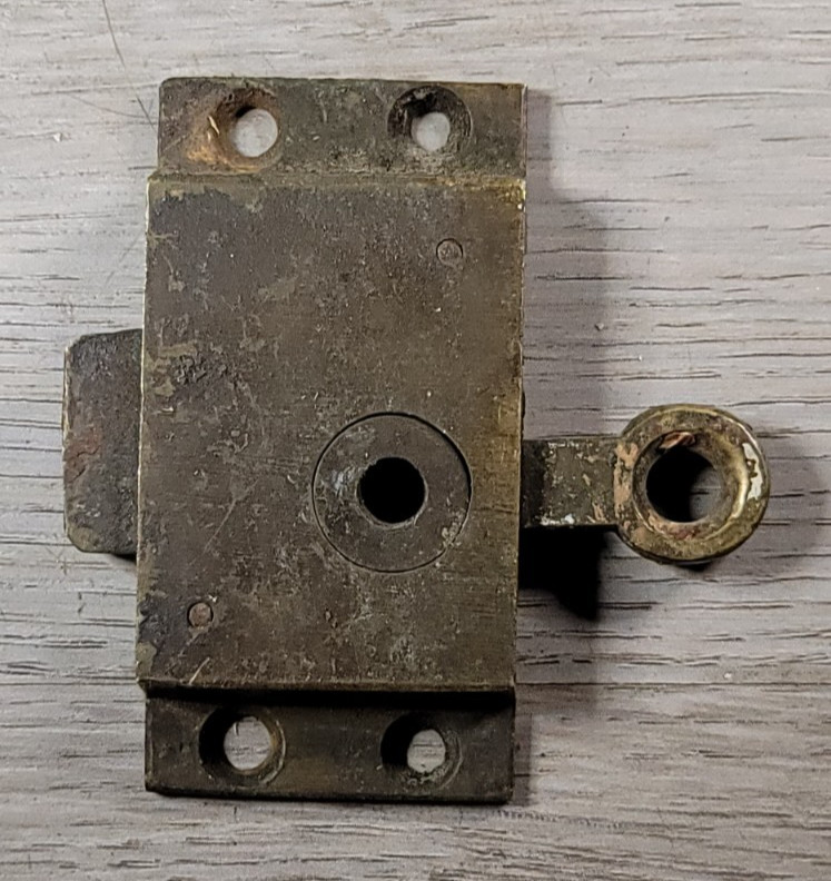 Antique Transom Window Latch Catch Ring Pull Brass Casement