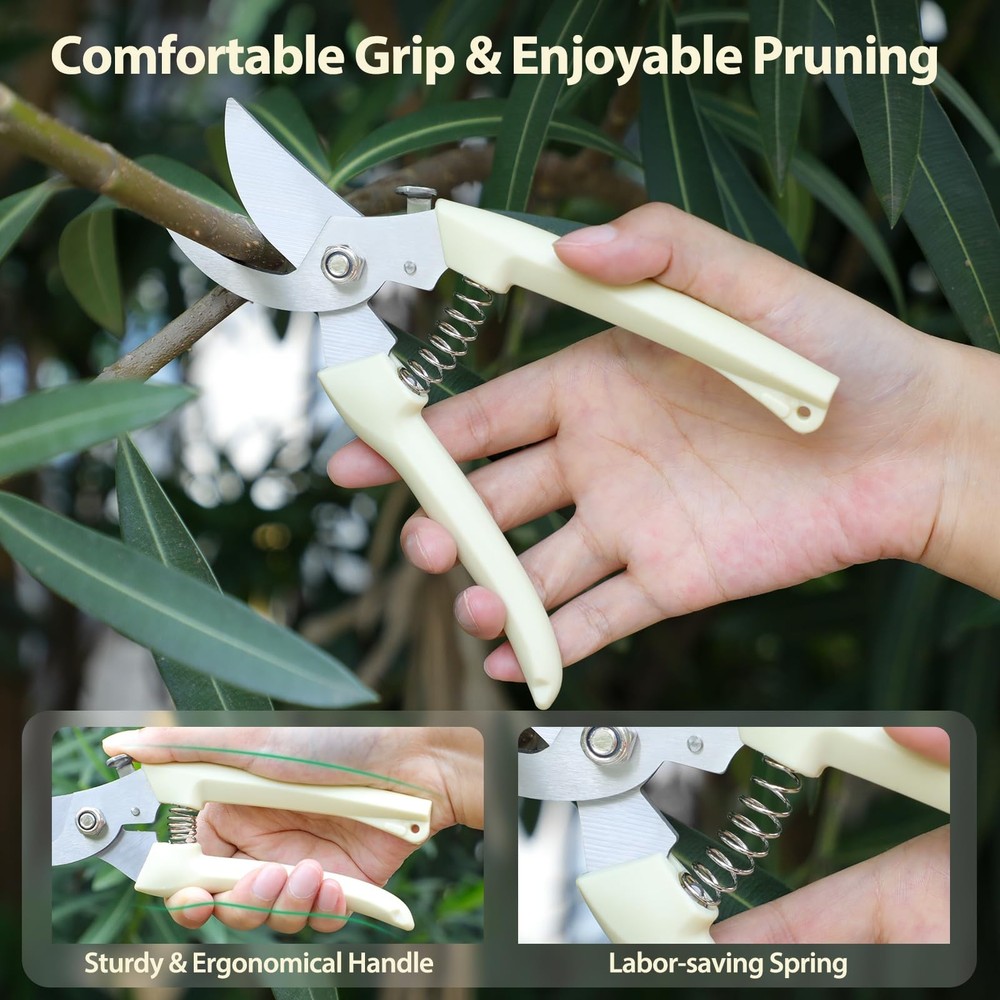 4PACK Pruning Shears, Stainless Steel Garden Sharp Handhled...