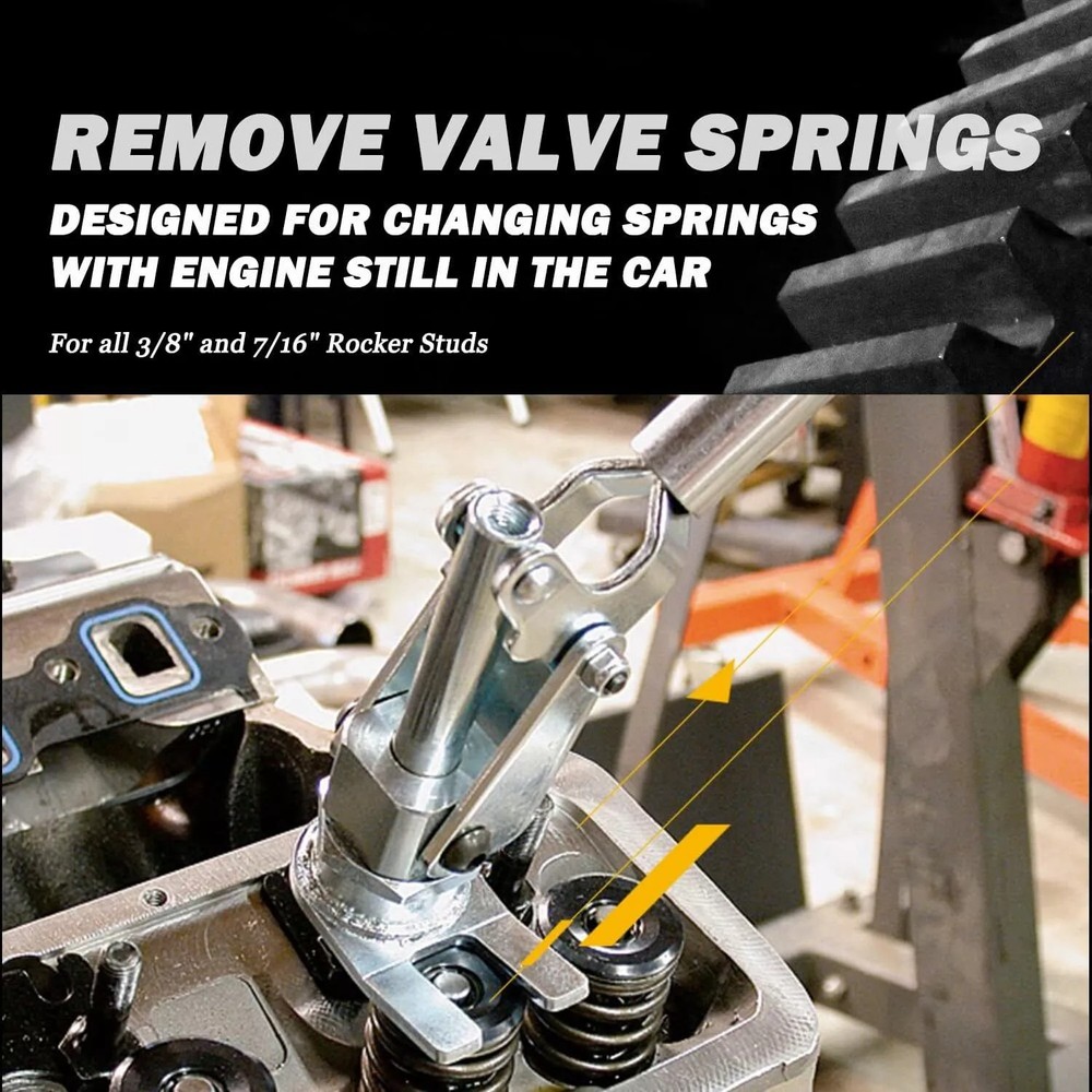 New Stud Mount Valve Spring Compressor Tool 66784 For 3/8" &7/16" Rocker Studs⬆️