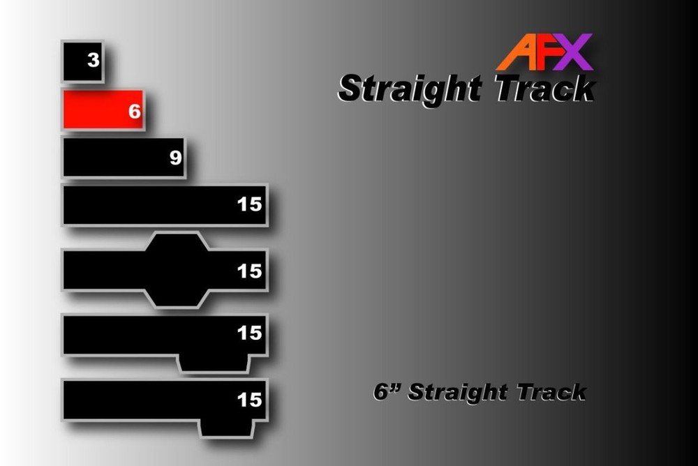 AFX Racing - Track, Straight 6" (2pcs)