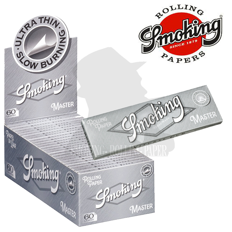Cartine Smoking ® Master Singole Argento Silver Regular Scatola Box 50 Libretti