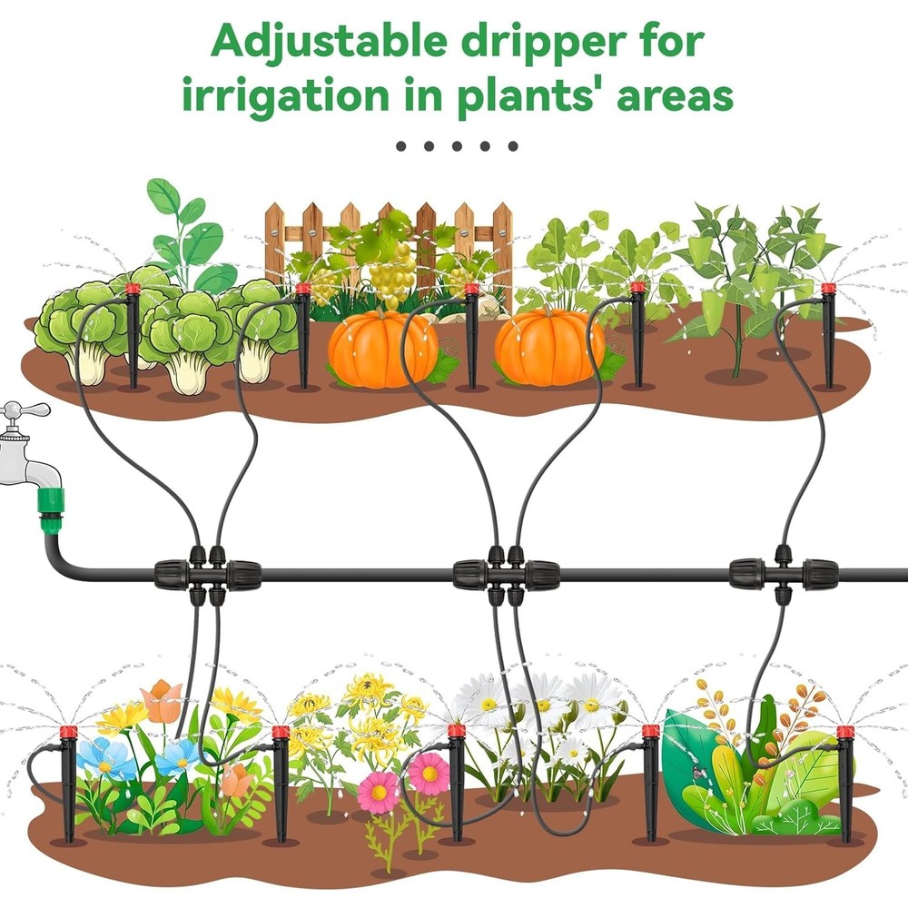 Efficient 50pcs Drip Emitters with 5" Stake for Optimal Garden Irrigation