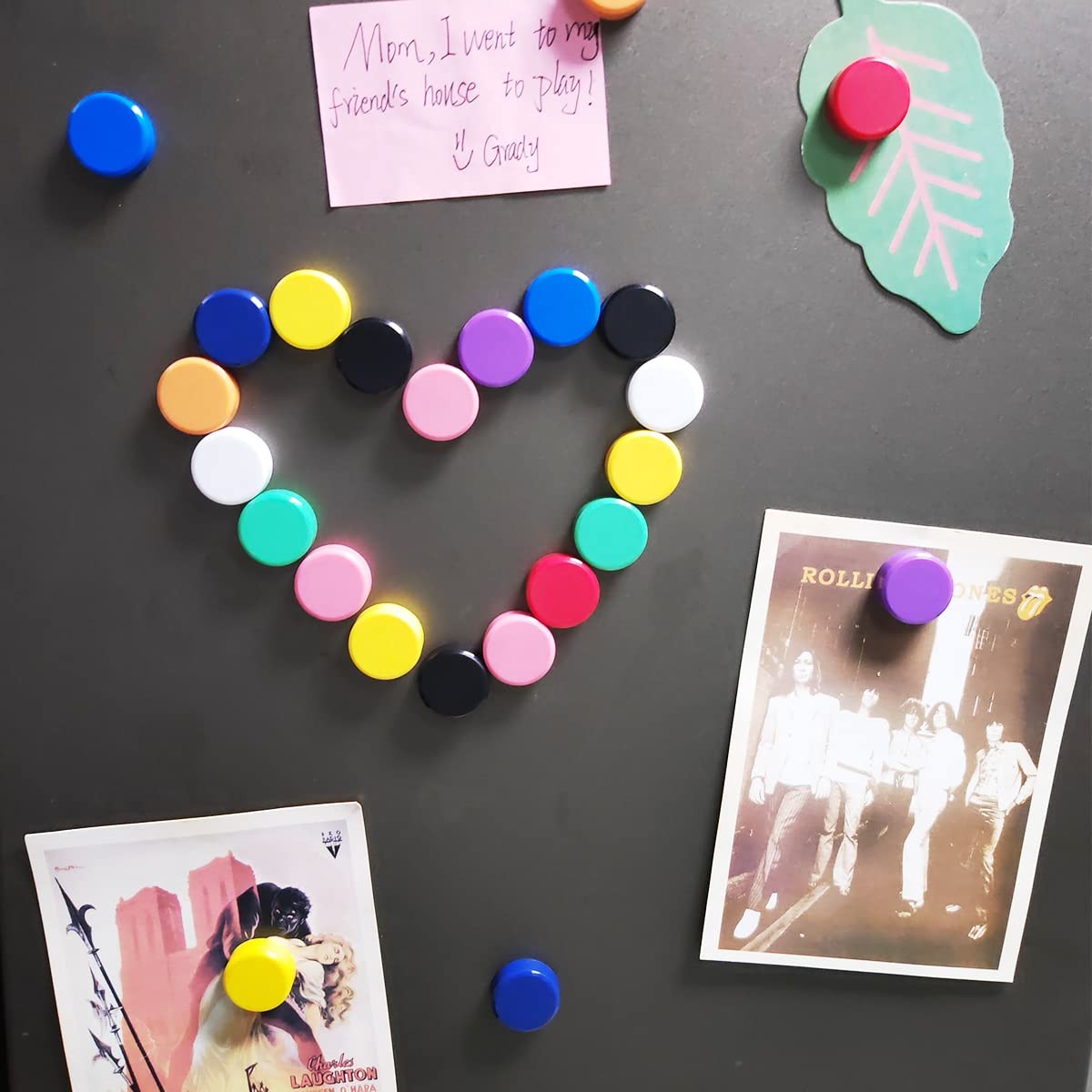 Fridge Magnets - 20 Pack Strong Refrigerator Magnets, 10 Colors Small Round M