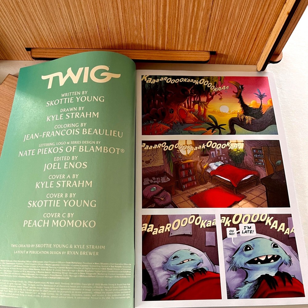 Comic Book Storage & Display Short Box with Signed Twig #1 Comic