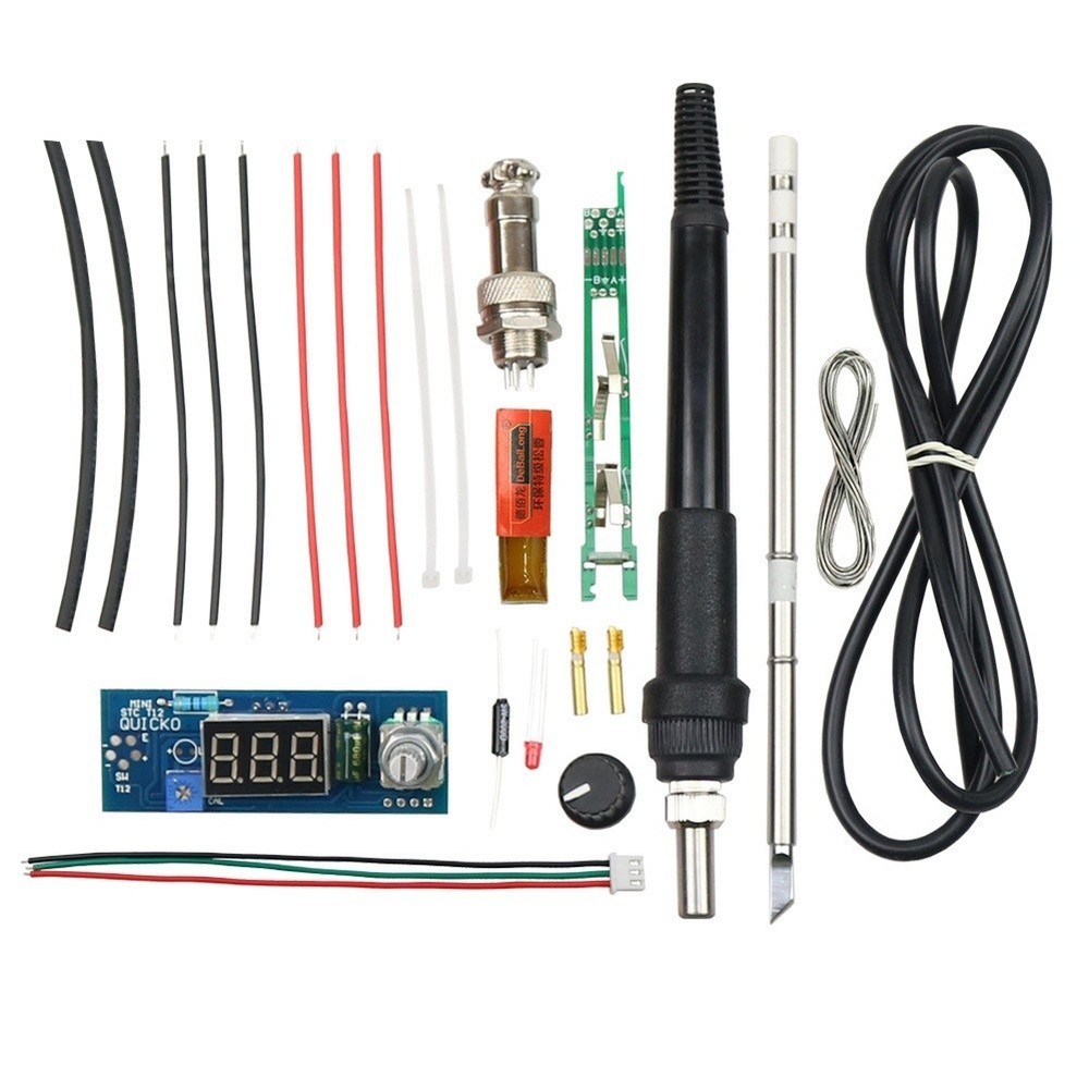 Compact STCT12 Soldering Iron Kit with Temperature Controller and Accessories