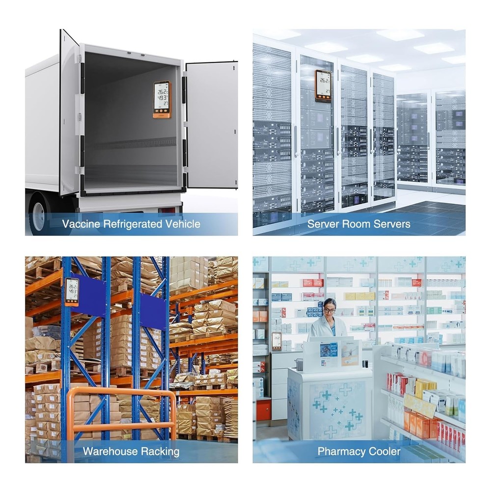 Temperature Data Logger with External Probe, High Accuracy Thermometer Hygromete